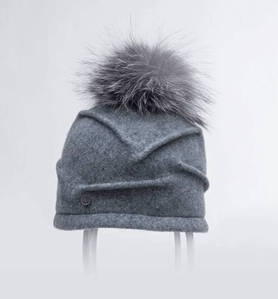 Canadian Hat Clareta Womens Fur Pom Beanie - Image 3