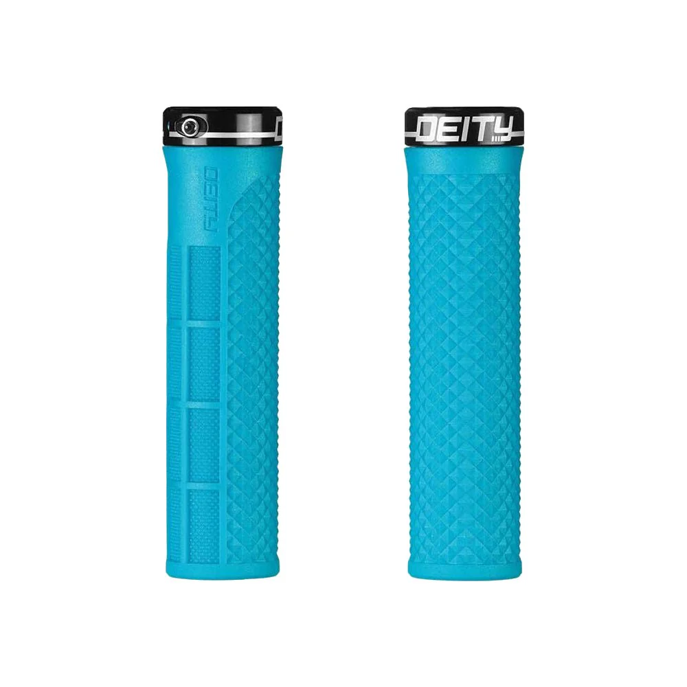 Deity, LockJaw, Grips, 132mm, Turquoise, Pair