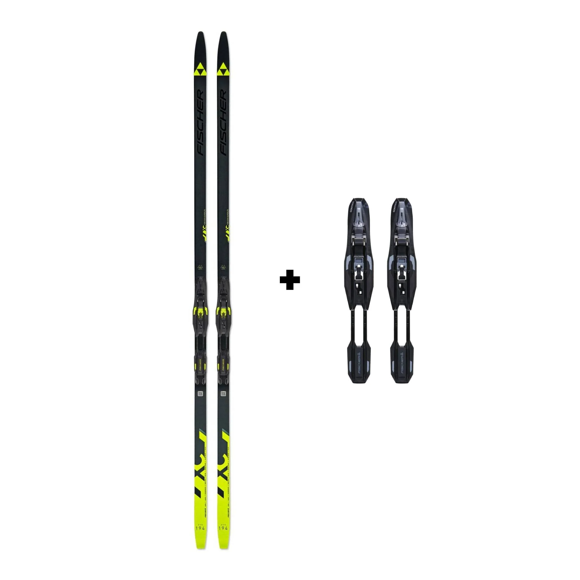 Fischer Twin Skin Superlite Medium EF Nordic Ski with Control Step In IFP Nordic Binding
