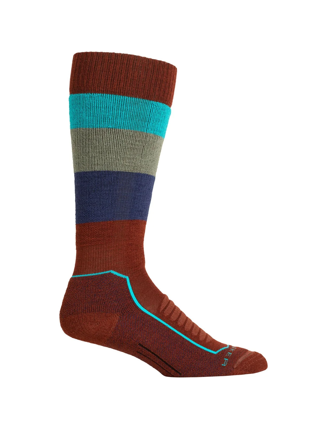 Icebreaker Ski+ Medium Wide Stripe Womens OTC Sock - Image 3