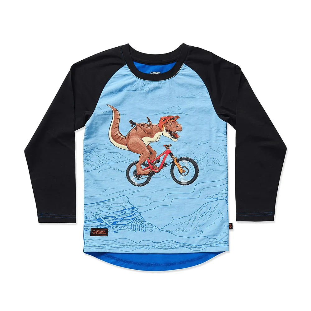 Kids Ride Shotgun Windproof MTB Kids Youth Jersey Dino M