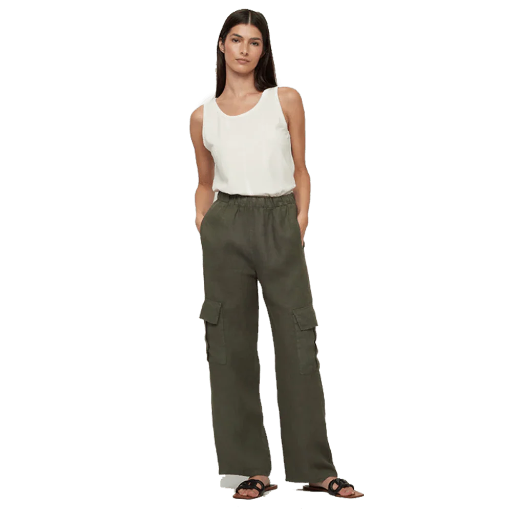 Pistache Womens Linen Cargo Pant 2024 - Image 5