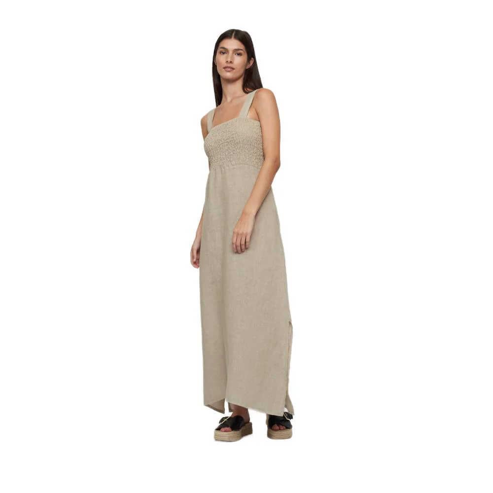 Pistache Womens Maxi Linen Bunched Top Dress 2024 - Image 4