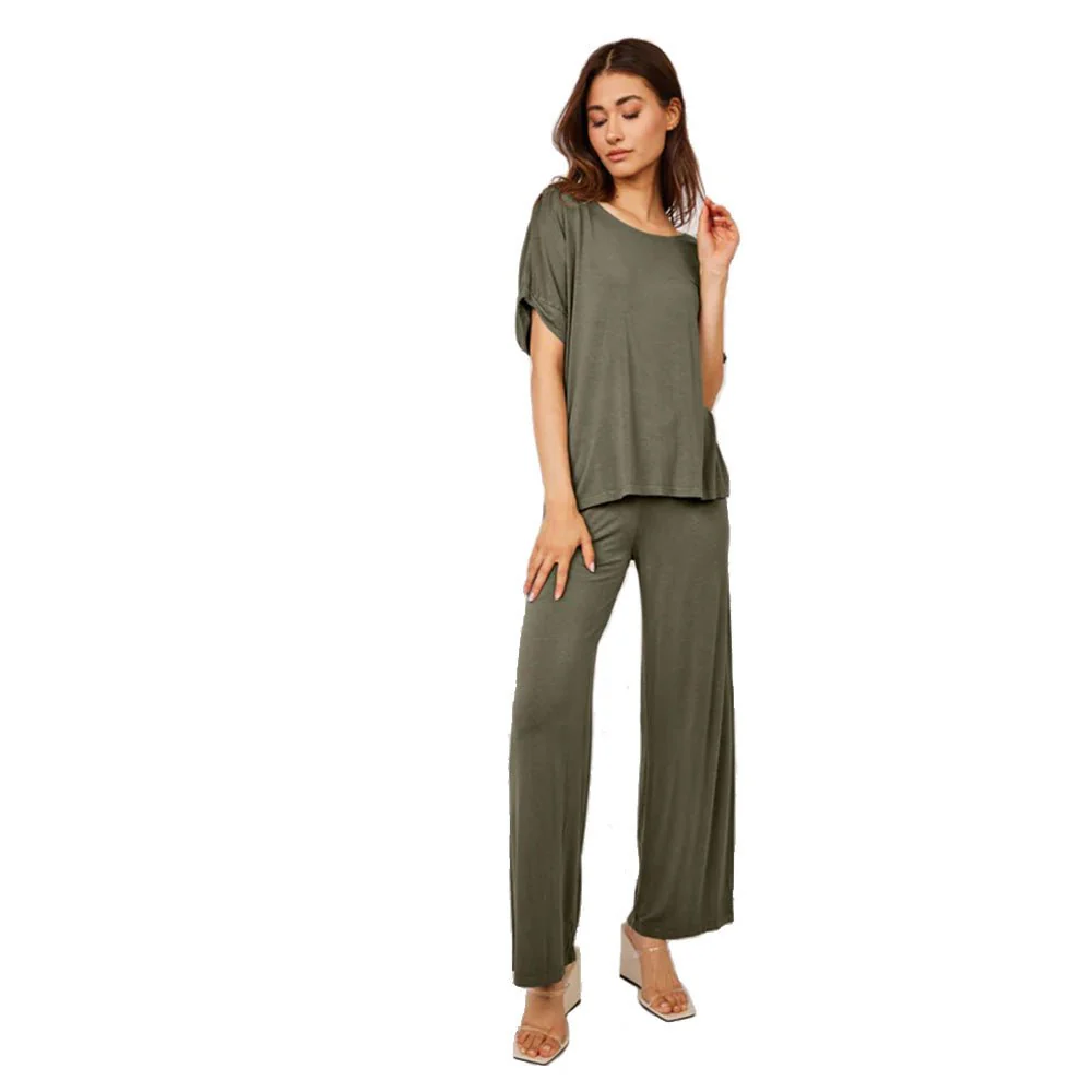 Pistache Womens Viscose Short Sleeve Crew Neck 2023 - Image 3