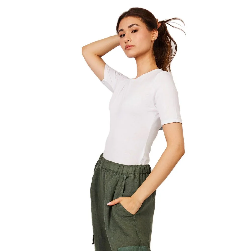 Pistache Womens Viscose Short Sleeve Crew Neck 2023 - Image 4