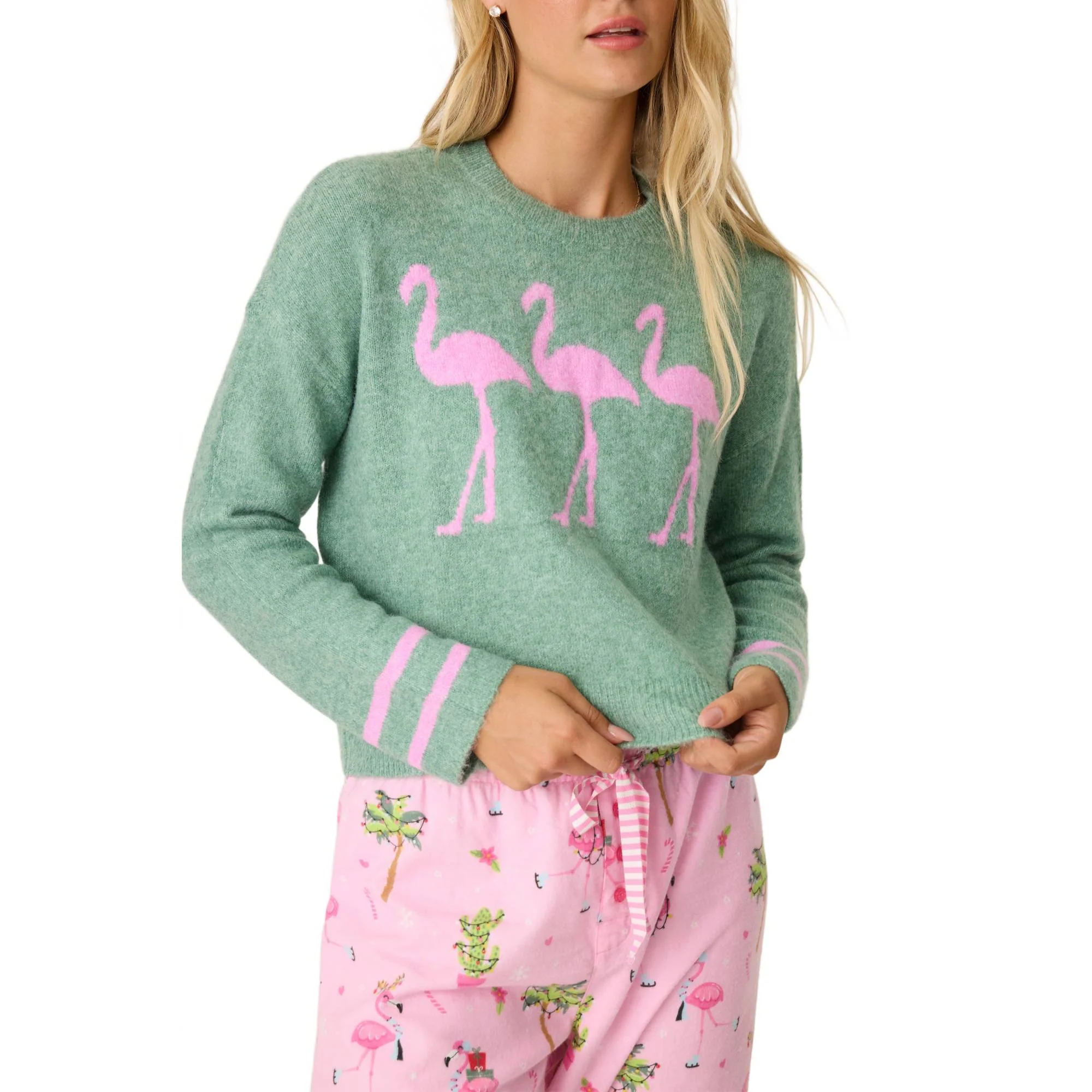 PJ Salvage Womens Flannel Crew Sweater 2025 - Image 3