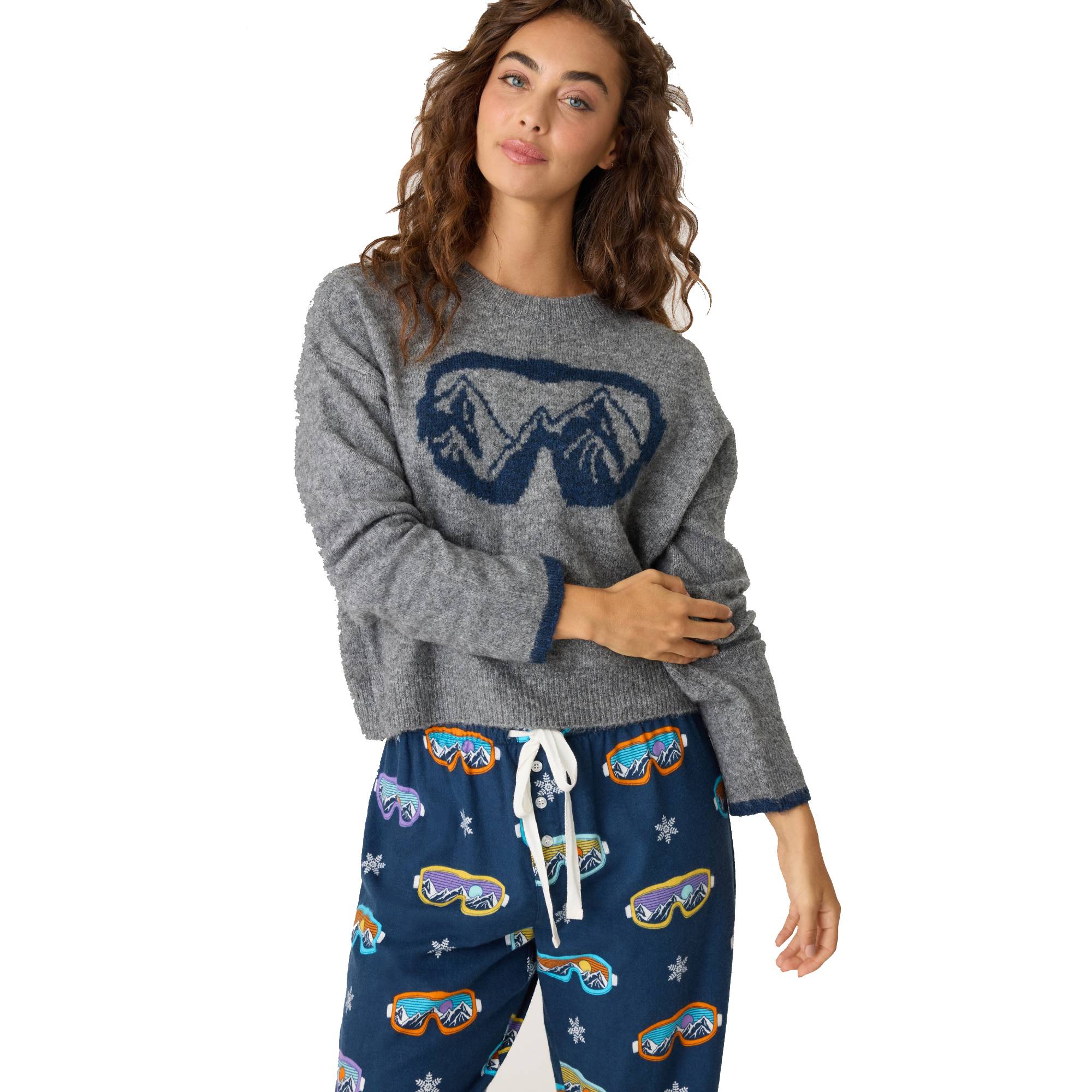 PJ Salvage Womens Flannel Crew Sweater 2025 - Image 4
