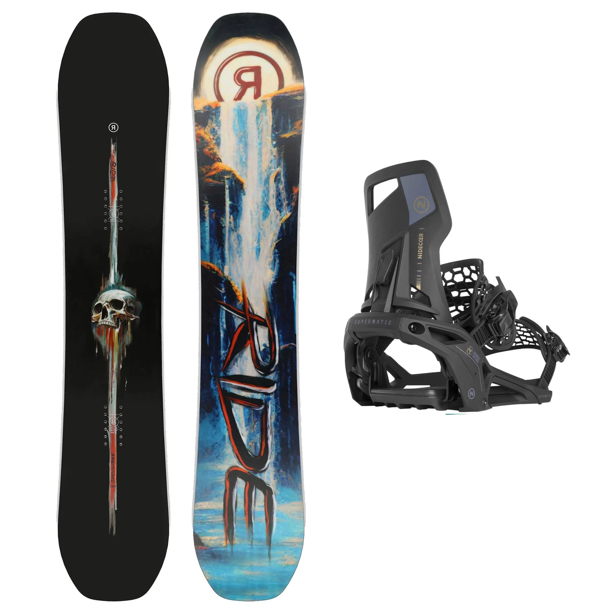Ride Shadowban Snowboard and Nidecker Supermatic Bindings 2025