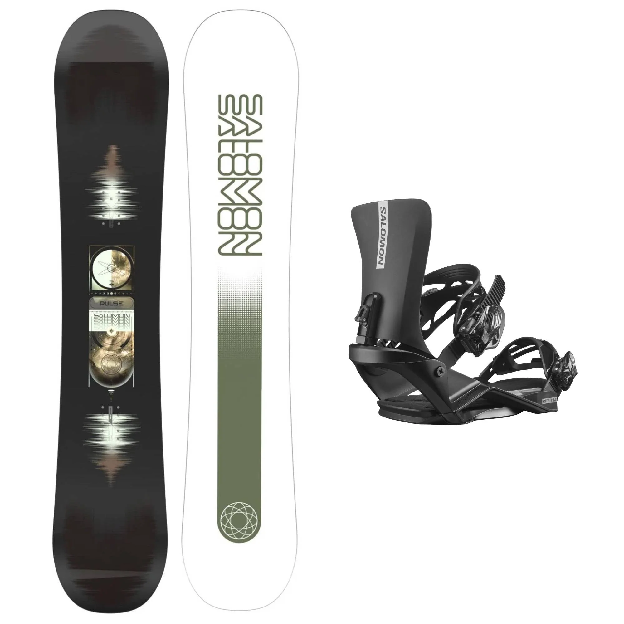Salomon Pulse Snowboard and Rhythm Bindings 2025