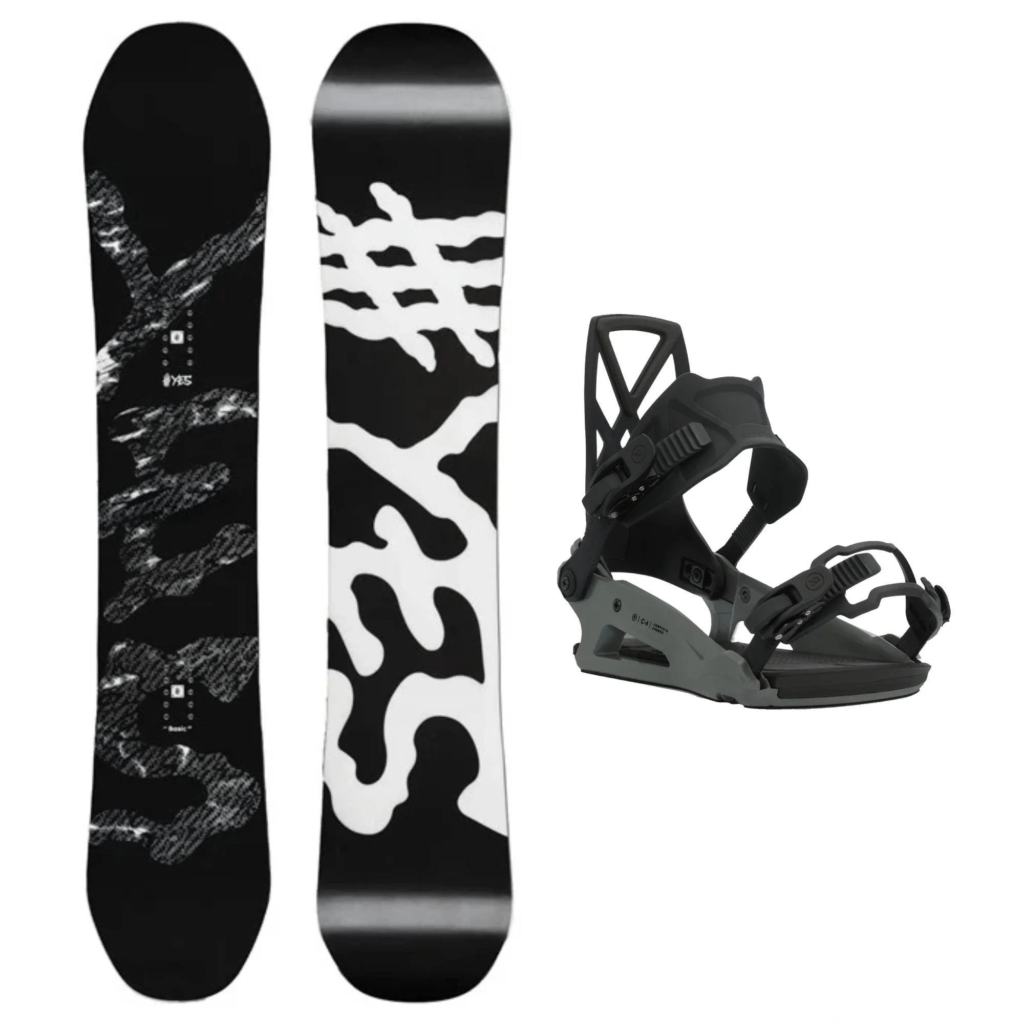 Yes Basic Snowboard and Ride C-4 Bindings 2025