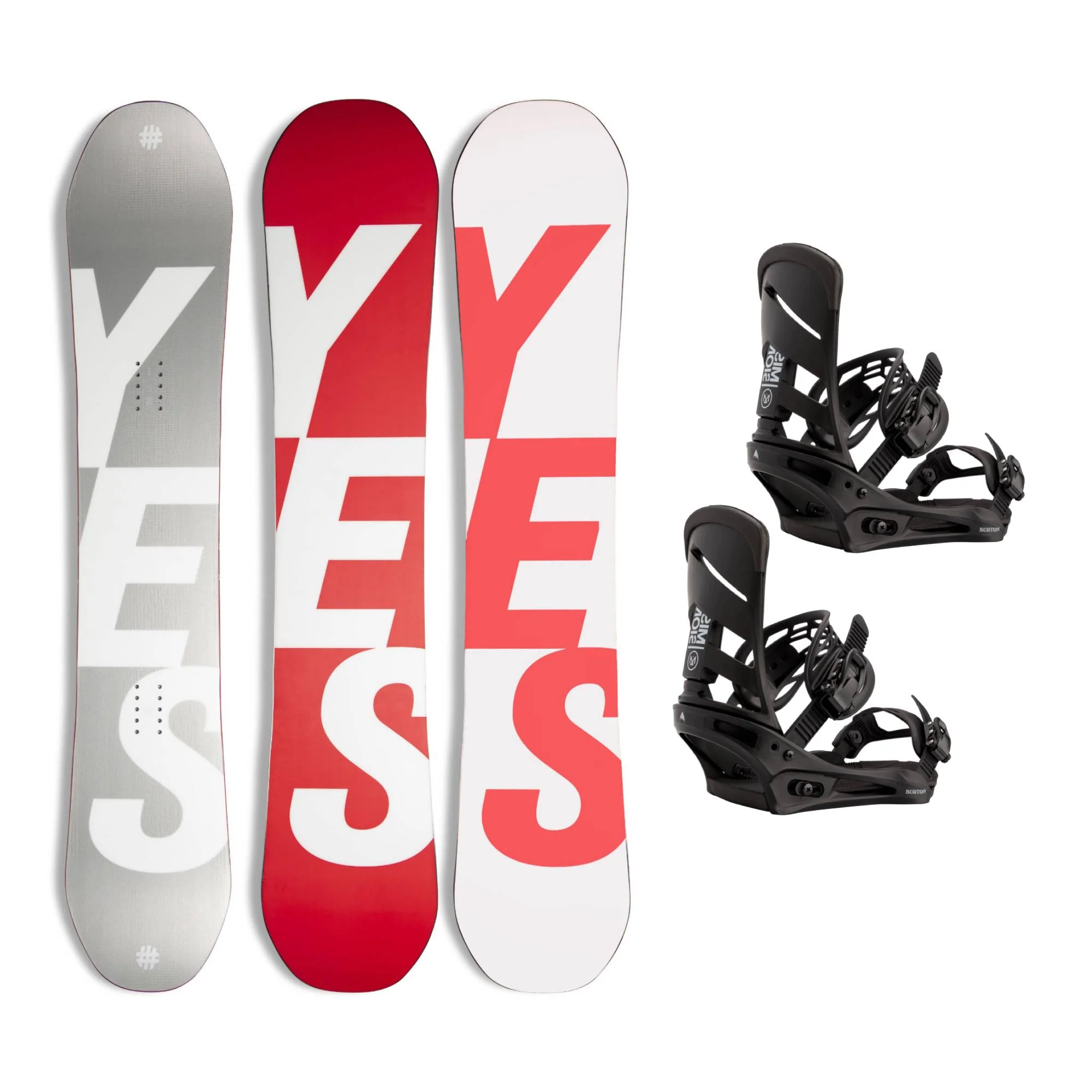 YES Basic Snowboard + Burton Mission Snowboard Bindings 2026 Bundle